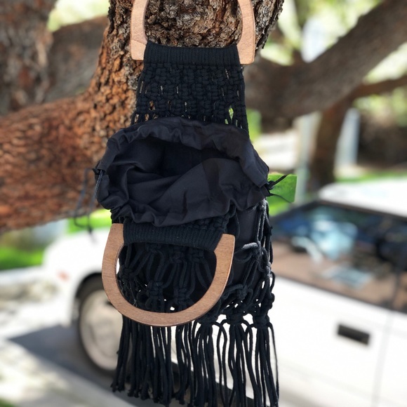 ▪️ BLACK MACRAME TOTE BAG | HANDMADE - Picture 2 of 4